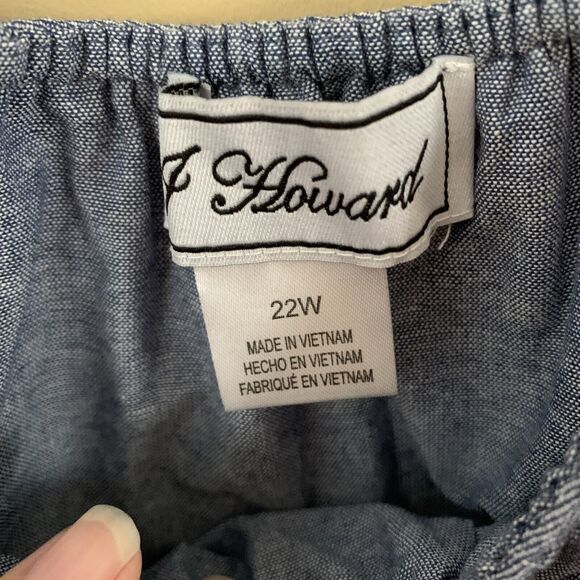 NWT JESSICA HOWARD WOMAN Size 22W Blue Off The Shoulder Blouse Top Shirt A3 - Picture 5 of 9